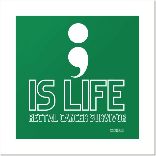 Semicolon Is Life - Rectal Cancer Survivor Wall Art by CCnDoc